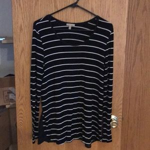 Black and white striped Anthropologie long sleeve
